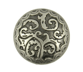 Tropical Fern Nickel Silver Metal Shank Buttons - 30mm - 1 3/16 inch