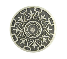 Flower Mandala Antique Silver Metal Shank Buttons - 25mm - 1 inch
