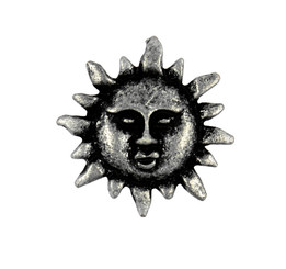 Sun Face Antique Silver Metal Shank Buttons - 18mm - 11/16 inch