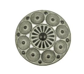 Fancy Openwork Conical Metal Shank Buttons in Gunmetal White Color - 22mm - 7/8 inch