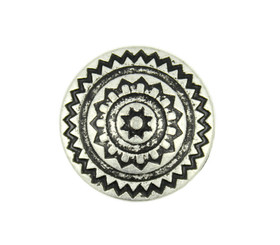 Zig Zag Pattern Retro Silver Metal Shank Buttons - 23mm - 7/8 inch