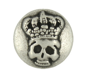 Antique Silver Skull King Metal Shank Buttons - 15mm - 5/8 inch