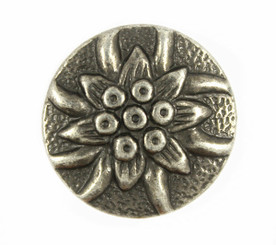 Nickel Silver Edelweiss Metal Shank Buttons - 21mm - 13/16 inch