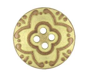 Copper Flower Yellow Metal Hole Buttons - 20mm - 3/4 inch