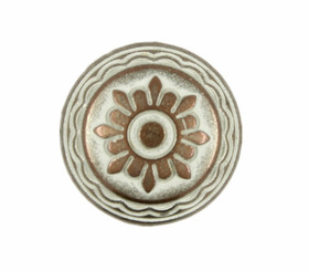 Copper White Patina Flower Metal Shank Buttons - 15mm - 5/8 inch
