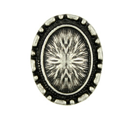 Oval Fantasy Metal Shank Buttons in Antique Silver Color - 20mm - 3/4 inch