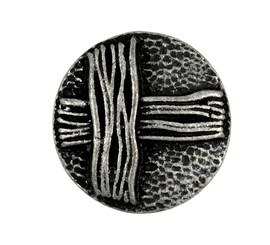 Crossing Lines Antique Silver Metal Shank Buttons - 18mm - 11/16 inch