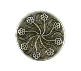 Flourish Antique Silver Metal Shank Buttons - 20mm - 3/4 inch