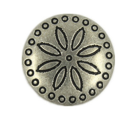 Simple Flower Carving Retro Silver Metal Shank Buttons - 18mm - 11/16 inch