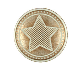 Star Metal Shank Buttons in Copper Patina Color - 25mm - 1 inch