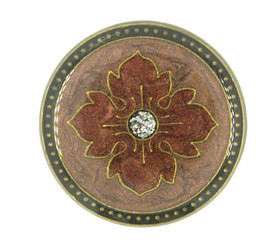 Red Byzantine Flower in LightCoral Luster Design Metal Shank Buttons - 30mm - 1 3/16 inch