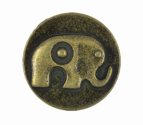 Elephant Antique Brass Metal Shank Buttons - 18mm - 11/16 inch