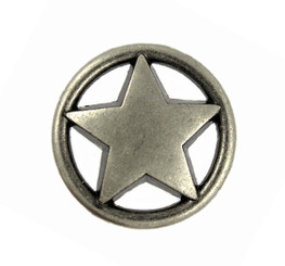 Star and Ring Metal Shank Buttons in Nickel Silver Color - 20mm - 3/4 inch