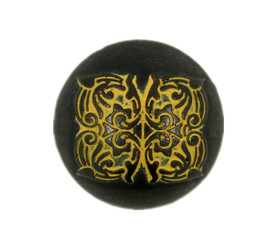 Yellow Medieval Butterfly Black Gunmetal Domed Metal Shank Buttons - 17mm - 11/16 inch