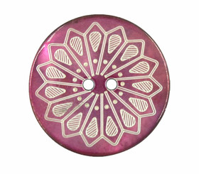 Mandala of Sword Pattern Pink Shell Buttons - 27mm - 1 1/16 inch