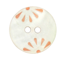 Orange Small Daisy Shell Buttons - 18mm - 11/16 inch