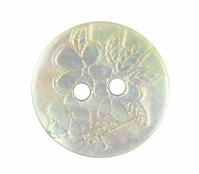 Light Blue Flower Shell Buttons - 15mm - 5/8 inch