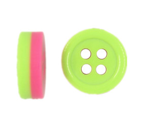 Green and Pink Stacking Resin Buttons - 11mm - 7/16 inch