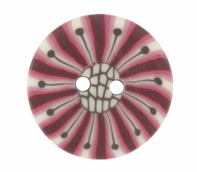 Dandelion Pattern Purple Polymer Clay Buttons - 22mm - 7/8 inch