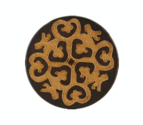 Mandala Carving Brown Wooden Shank Buttons - 15mm - 5/8 inch