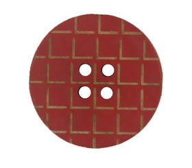 Lattice Pattern Red Wooden Buttons - 20mm - 3/4 inch
