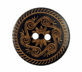 Celtic Swirls Dark Brown Wooden Buttons - 20mm - 3/4 inch