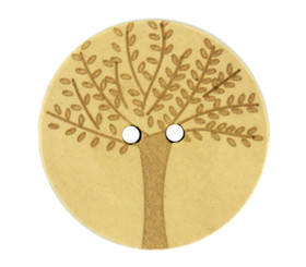 Big Tree Pattern Wooden Buttons - 30mm - 1 3/16 inch
