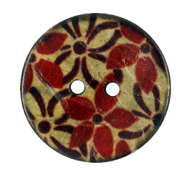 Red Bouquet Coconut Buttons - 22mm - 7/8 inch