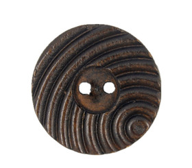 Ripples Brown Wooden Buttons - 30mm - 1 3/16 inch