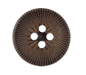 Dense Lines Pattern Brown Wooden Buttons - 18mm - 11/16 inch
