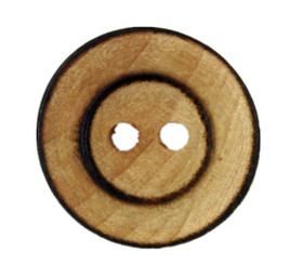 Volcano Shaped Burned Edge Wooden Buttons - 18mm - 11/16 inch