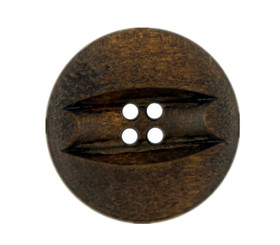 Carving Center Light Brown Wooden Buttons - 23mm - 7/8 inch