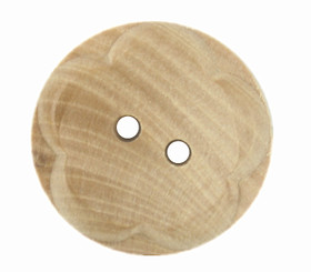 Embossed Flower Wooden Buttons - 21mm - 13/16 inch