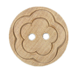 Periwinkle Pattern Wooden Buttons - 21mm - 13/16 inch