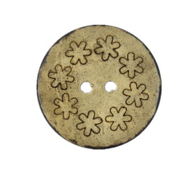 Floret Wreath Coconut Buttons - 15mm - 5/8 inch