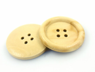 Natural Wooden Buttons - 20mm - 3/4 inch