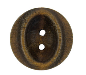 Oval and Round Cascading Light Brown Wooden Buttons - 23mm - 7/8 inch