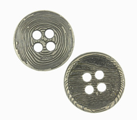 Annual Ring and Bark Pattern Gunmetal Metal Hole Buttons - 23mm - 7/8 inch