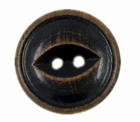 Scrubbed Dark Brown Wooden Buttons - 18mm - 11/16 inch