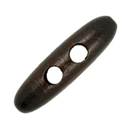 Olive Shaped Brown Wooden Toggles - 49mm - 2 inch