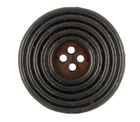 Concentric Brown Wooden Buttons - 30mm - 1 3/16 inch
