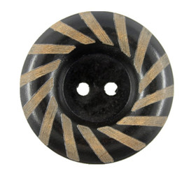 Spiral Pattern Recessed Center Dark Brown Wooden Buttons - 40mm - 1 9/16 inch