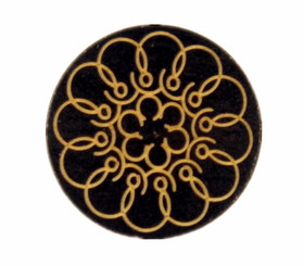 Splendid Flower Pattern Black Wooden Buttons - 15mm - 5/8 inch