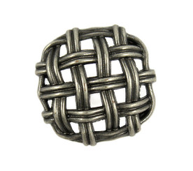 Sparse Rattan Weave Design Nickel Silver Metal Shank Buttons - 27mm - 1 1/16 inch