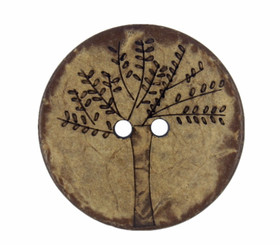 Big Tree Pattern Coconut Buttons - 30mm - 1 3/16 inch