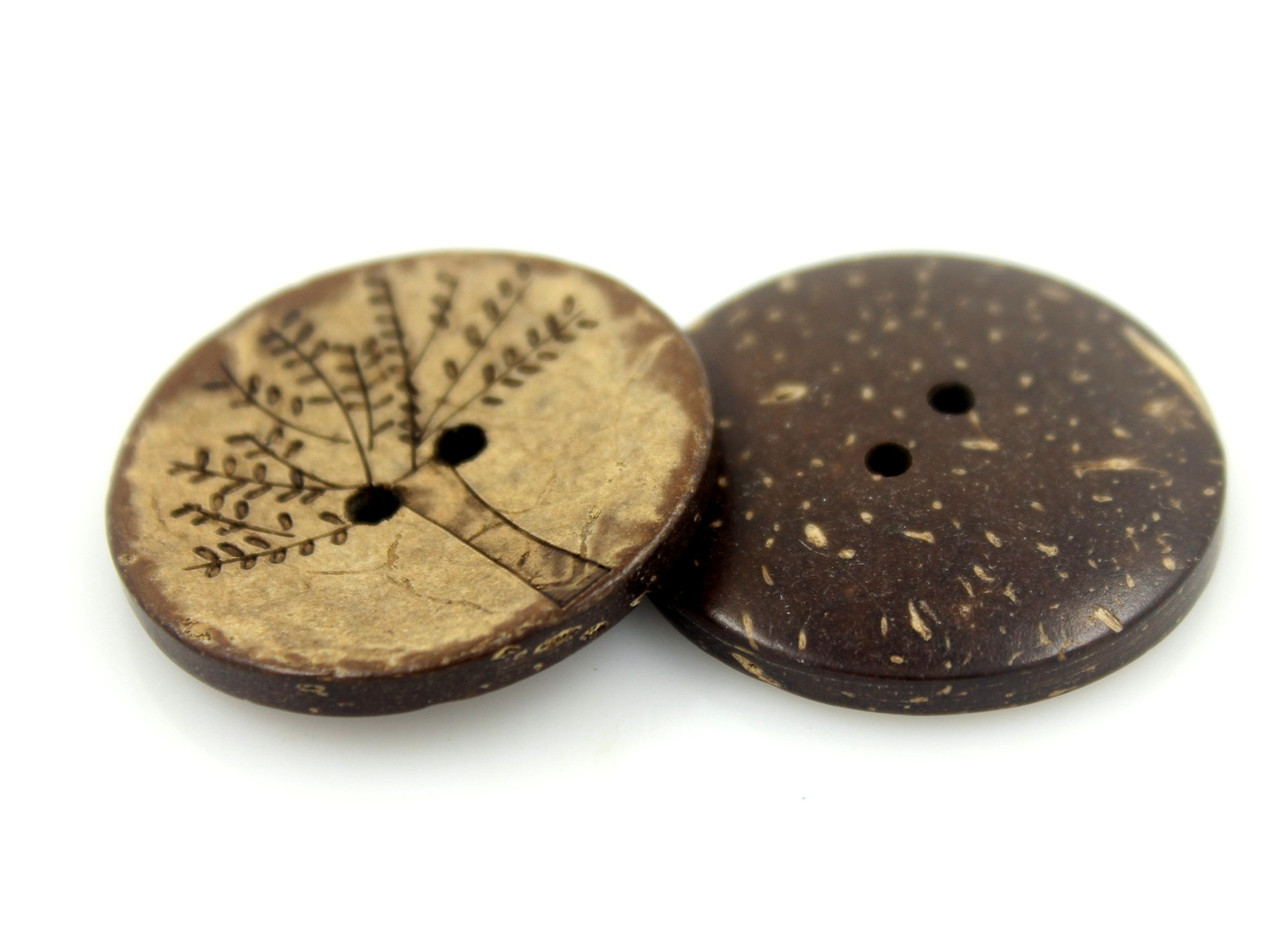YaHoGa 30pcs 30mm (1 1/5 inch) Wood Buttons Large Natural Wooden Buttons  for Sewing Sweater Crafts Bulk