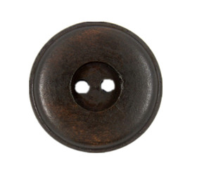 Round Cascading Recessed Center Brown Wooden Buttons - 30mm - 1 3/16 inch