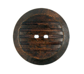 Parallel Lines Cutting Brown Wooden Buttons - 35mm - 1 3/8 inch