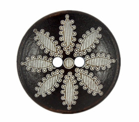 Star Anise Dark Brown Wooden Buttons - 25mm - 1 inch