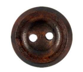 Thick Border Recessed Center Brown Wooden Buttons - 25.5mm - 1 inch